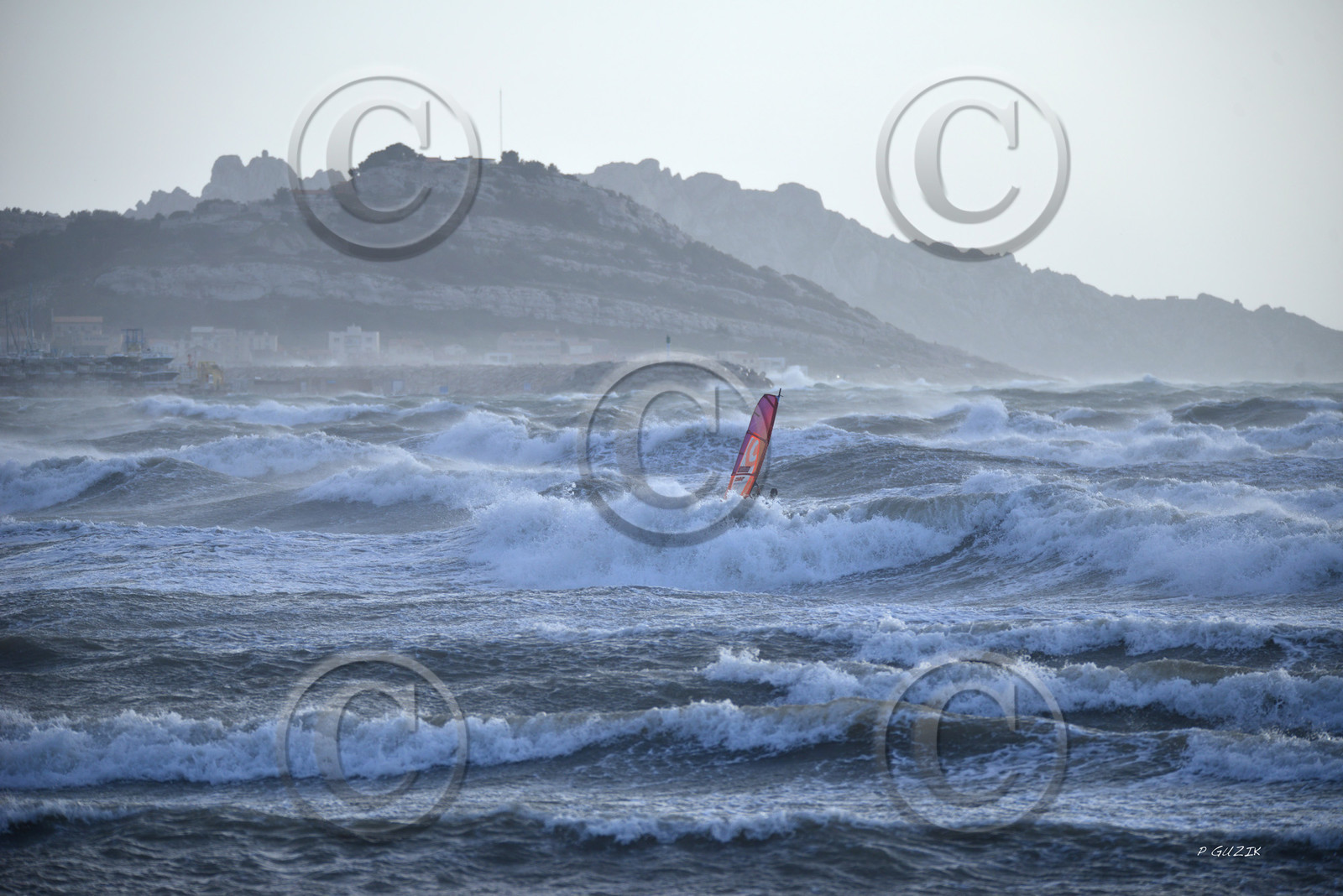 TEMPETE ZEUS MARSEILLE ,PLAGE DU PRADO,WINDSURF, PLANCHE À  VOILE