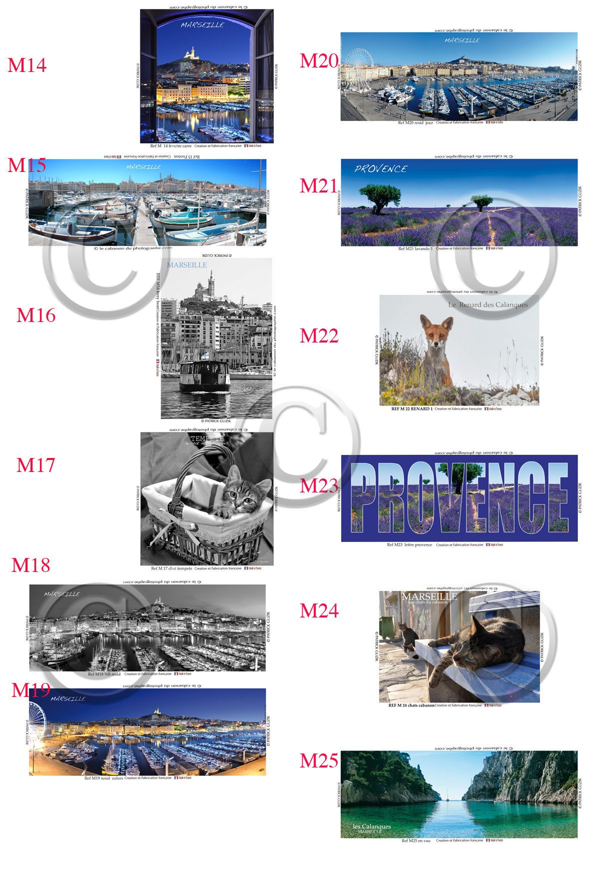 REF  MAGNET  Marseille Calanques PLANCHE 2